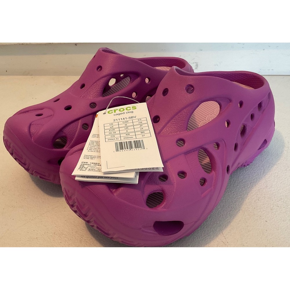 Crocs Echo Caged Clog Wild Orchid Purple Womens 8 Mens 6 211141-5BV New